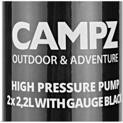 CAMPZ High Pressure Pump 2 x 2,2l with Gauge black -Sleeping Bag & Pad Accessories Shop campz high pressure pump 22l with gauge black 6