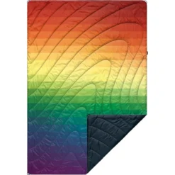 Rumpl Original Puffy Printed Blanket 1 Person rainbow fade