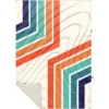Rumpl Printed Sherpa Puffy Blanket 1 Person retro sunset